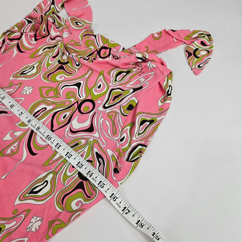 Emilio Pucci Midi Dress High-Neck Open Back Silk Blend Africana Print - 8 - Picture 7 of 9